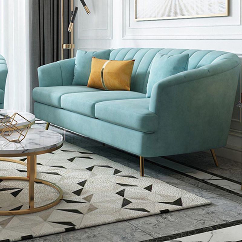 Sofá de almohada cosida con brazos inclinados para tres personas 31.5 "altura