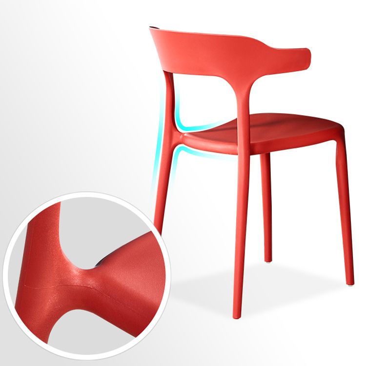 Contemporary Plastic Home Arm Chair Open Back Matte Finish Dining Chair Clearhalo ' kitchen&dining_furn' 'Dining Chairs' 'Dining Tables & Seating' 'dining_chair' 'furn' 'furn_dining_chair' 'Furniture' 'furniture_dining_chair' 'Kitchen & Dining Furniture' 'kitchen' 1200x1200_4364d51e-294d-41e0-b55a-35199fbcd0f8