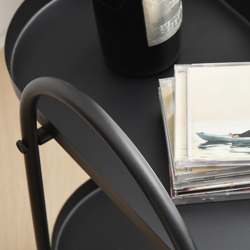 Tavolo da goccia a doppio livello del vassoio contemporaneo tavolo da diapositiva ovale con archiviazione