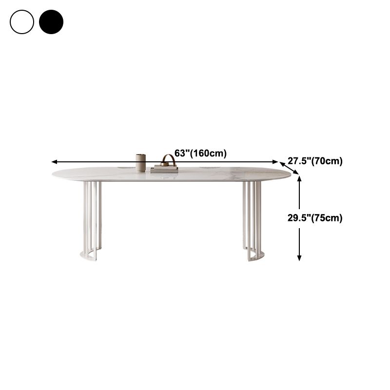 Simplicity Style Oval Double Furniture Stone Dining Table for Dining Room Clearhalo 'Dining Tables & Seating' 'Dining Tables' 'dining_table' 'furn' 'furn_dining_table' 'Furniture' 'furniture_dining_table' 'Kitchen & Dining Furniture' 'kitchen' 'kitchen_dining_table' 1200x1200_4367f628-0f29-403f-a75f-1644c9574126