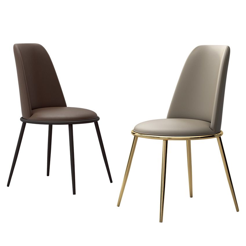 Contemporary Style Metal Chair Set Kitchen Dining Solid Back Side Chairs (Set of 2) Clearhalo ' kitchen&dining_furn' 'Dining Chairs' 'Dining Tables & Seating' 'dining_chair' 'furn' 'furn_dining_chair' 'Furniture' 'furniture_dining_chair' 'Kitchen & Dining Furniture' 'kitchen' 1200x1200_43690093-43f9-4bcc-83d5-d5b4ecf99f91