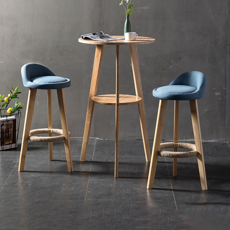 Simple Style Round Bar Table Wood Top Pub Table for Coffee Shop Clearhalo 'Bar Furniture' 'Bar Tables' 'bar_tables' 'furn' 'furn_bar_tables' 'Furniture' 'furniture_bar_tables' 'Kitchen & Dining Furniture' 1200x1200_43693061-e92d-4c54-9e80-2f89c04f8cc0