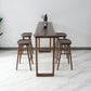 Juego de mesa de bar rectangular de madera maciza de lujo, mesa de mostrador de 1/4/5 piezas con taburetes sin respaldo