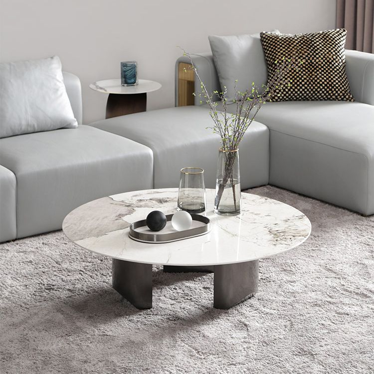 Glam Round Slate Cocktail Table Stainless Steel 3 Legs Coffee Table Clearhalo 'Coffee & Accent Tables' 'Coffee Tables' 'coffee_tables' 'furn' 'furn_coffee_tables' 'Furniture' 'Living Room Furniture' 1200x1200_436a9b8d-1da1-4100-9fdd-462217c70ec7