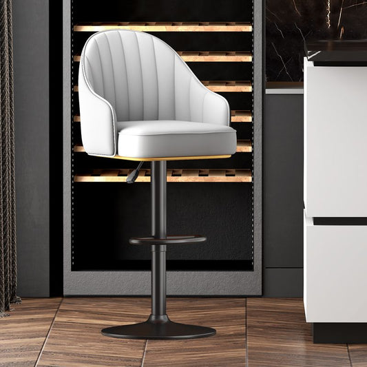 Adjustable Height Counter & Bar Stool Indoor Leather Bucket Footrest Stool Clearhalo 'Bar Furniture' 'Bar Stools' 'bar_stools' 'furniture_bar_stools' 'Kitchen & Dining Furniture' 'kitchen&dining_furn' 'kitchen' 'kitchen_furn' Furniture' 1200x1200_436ac418-eebb-41f7-897c-710e0762194e