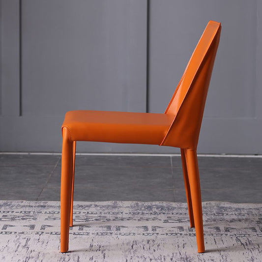 Designer Style Saddle Leather Home Side Chair Parsons Matte Finish Dining Chair(Set of 2) Clearhalo ' kitchen&dining_furn' 'Dining Chairs' 'Dining Tables & Seating' 'dining_chair' 'Furniture' 'furniture_dining_chair' 'Kitchen & Dining Furniture' 'kitchen' 1200x1200_436bc455-e9fa-4c06-9155-31f71789764f