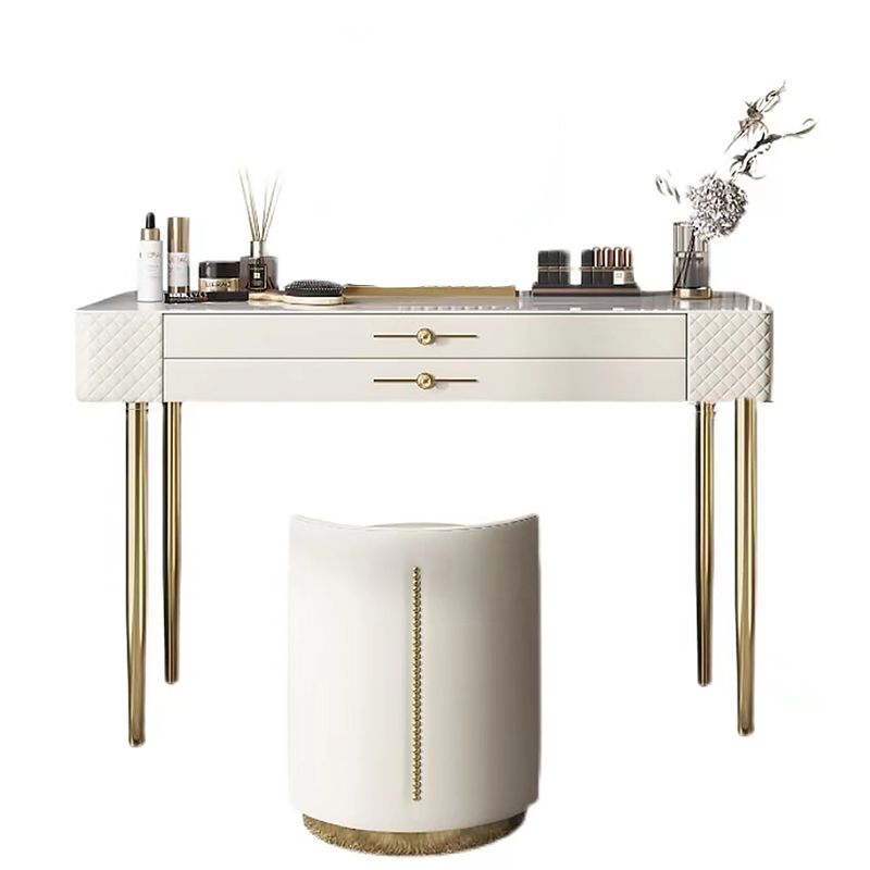 Schiefer -Top -Make -up -Waschtisch mit Schublade, Glamholz -Schminktisch