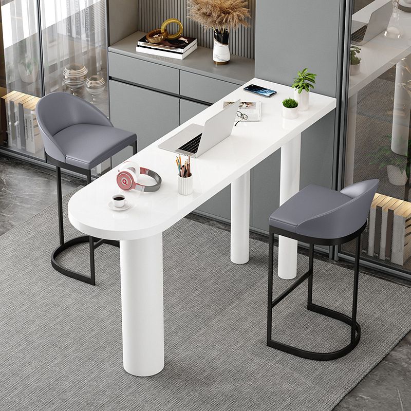Stone Top Bar Dining Table Contemporary White Bar Dining Table with 3 Legs Clearhalo 'Bar Furniture' 'Bar Tables' 'bar_tables' 'furn' 'furn_bar_tables' 'Furniture' 'furniture_bar_tables' 'Kitchen & Dining Furniture' 1200x1200_436c7c82-9c2c-41d8-9720-8b800c389f7d