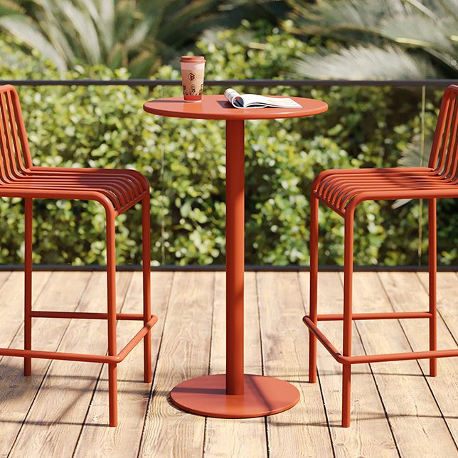 1/3/4 Pieces Industrial Round Bar Table Set Pub Table with Metal Pedestal Clearhalo 'Bar Furniture' 'furn' 'furn_home_bar_bar_sets' 'Furniture' 'Home Bars & Bar Sets' 'home_bar_bar_sets' 'Kitchen & Dining Furniture' 1200x1200_436d09e8-f741-43cc-86bb-4640ca590117