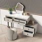 Wood and Metal Vanity Table in Grey/White 5 Storage Drawers Makeup Desk Clearhalo 'Bedroom Furniture' 'furn' 'furn_makeup_vanities' 'Furniture' 'Makeup Vanities' 'makeup_vanities' 1200x1200_43717e21-d221-467b-b2b6-edb142ae66bd