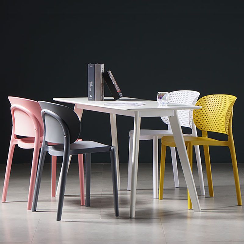 Contemporary Open Back Chairs Dining Armless Side Chairs with Plastic Legs Clearhalo ' kitchen&dining_furn' 'Dining Chairs' 'Dining Tables & Seating' 'dining_chair' 'furn' 'furn_dining_chair' 'Furniture' 'furniture_dining_chair' 'Kitchen & Dining Furniture' 'kitchen' 1200x1200_43722820-b613-4ceb-ad27-6c855518d17f