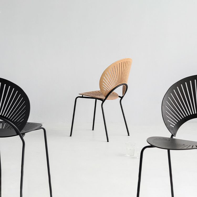 Contemporary Metal Dining Room Chairs Armless Open Back Dining Side Chair Clearhalo ' kitchen&dining_furn' 'Dining Chairs' 'Dining Tables & Seating' 'dining_chair' 'furn' 'furn_dining_chair' 'Furniture' 'furniture_dining_chair' 'Kitchen & Dining Furniture' 'kitchen' 1200x1200_43729739-b274-4f67-b8c7-3a40e5309fec