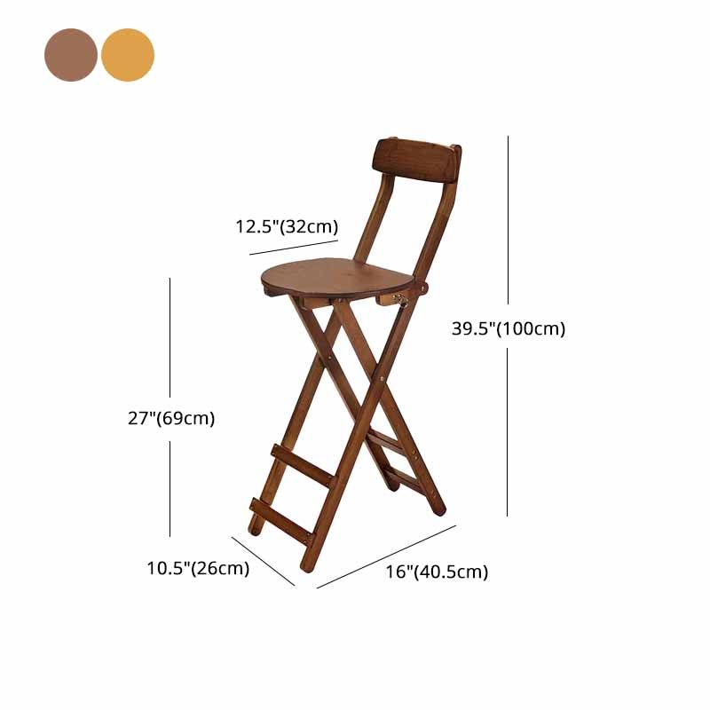 Nordic Style Armless Wood Backrest Barstools Folding Counter Stools, 1 Piece Clearhalo 'Bar Furniture' 'Bar Stools' 'bar_stools' 'furn' 'furn_bar_stools' 'furniture_bar_stools' 'Kitchen & Dining Furniture' 'kitchen&dining_furn' 'kitchen' 'kitchen_furn' Furniture' 1200x1200_43729907-4ac0-41e1-ba73-bad966ef7b0e