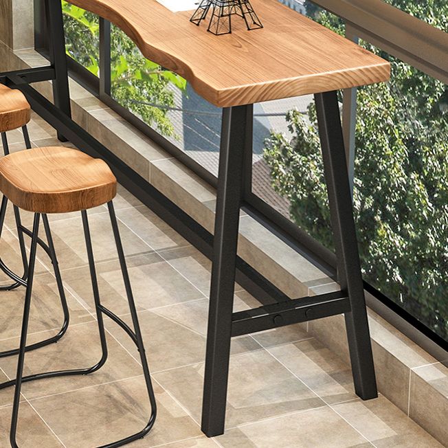 Brown Modern Style Specialty Bar Table Wood and Iron Coffee Shop Bar Table Clearhalo 'Bar Furniture' 'Bar Tables' 'bar_tables' 'furn' 'furn_bar_tables' 'Furniture' 'furniture_bar_tables' 'Kitchen & Dining Furniture' 1200x1200_4373a532-cef5-485d-a39a-2422023ec4bc