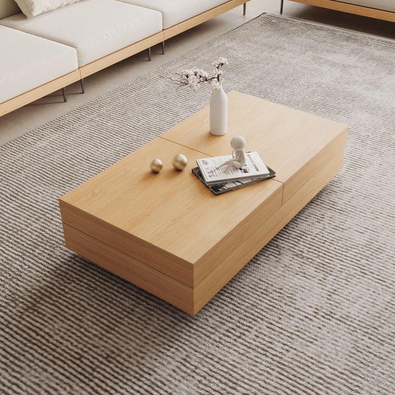 Tavolino moderno tavolino in legno nero tavolo da caffè con spazio