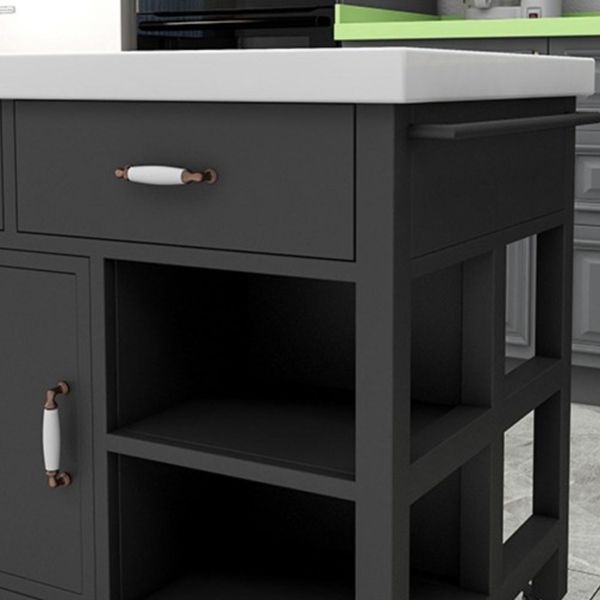 Isola da cucina industriale rotolante Isola di pietra in pietra isola cucina