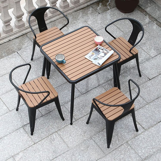 Set di tavoli da pranzo in metallo moderno 1/2/3/5/7 pezzi Dinette da esterno