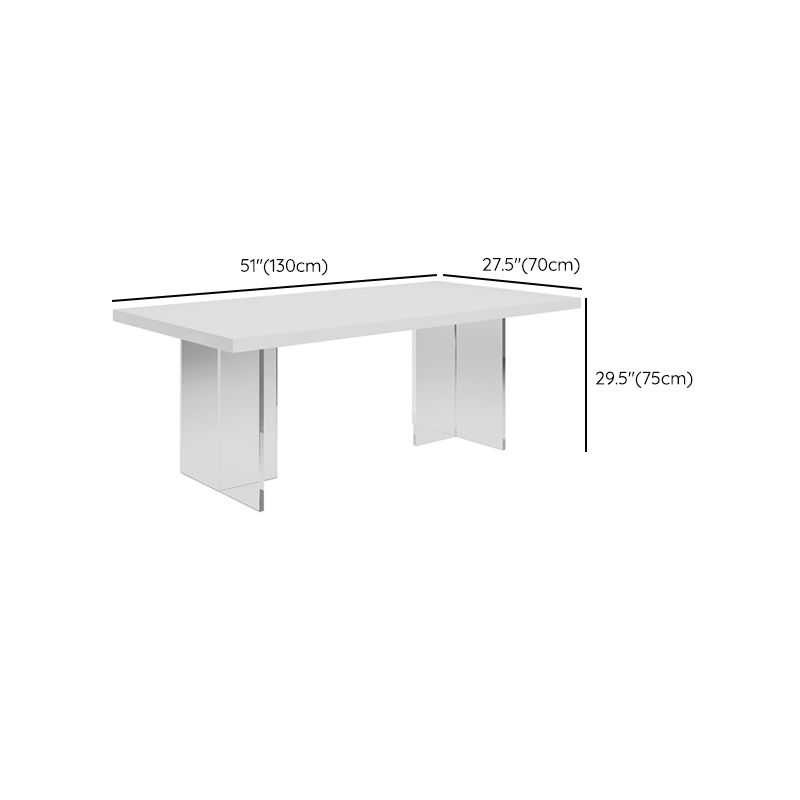 Contemporary 1/4/6/7 Pieces Dining Room Set Rectangle Stone Furniture in White