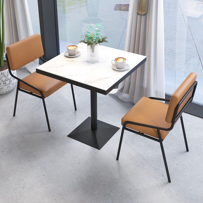 Sintered Stone Dining Table Industrial Square Dining Table with Metal Base Clearhalo 'Dining Tables & Seating' 'Dining Tables' 'dining_table' 'furn' 'furn_dining_table' 'Furniture' 'Kitchen & Dining Furniture' 1200x1200_4376f063-9471-4d14-a002-2da06de71d12