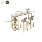 41.3-inch Faux Marble Top Table Modern Style Bistro Pub Table with Gold Base