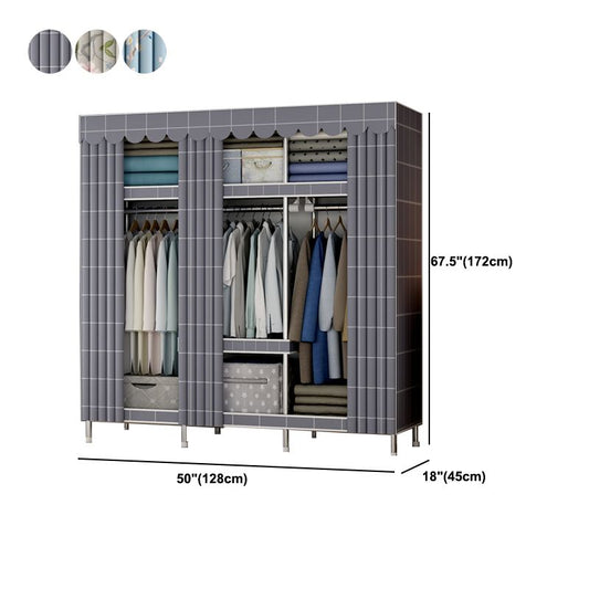 Modern Style Bedroom Wardrobe Metal Wardrobe Closet with Shelves Clearhalo 'Armoires & Wardrobes' 'armoires_wardrobes' 'Bedroom Furniture' 'furn' 'furn_armoires_wardrobes' 'Furniture' 1200x1200_4377a7aa-b8c8-44ee-975a-29e3b129adb8