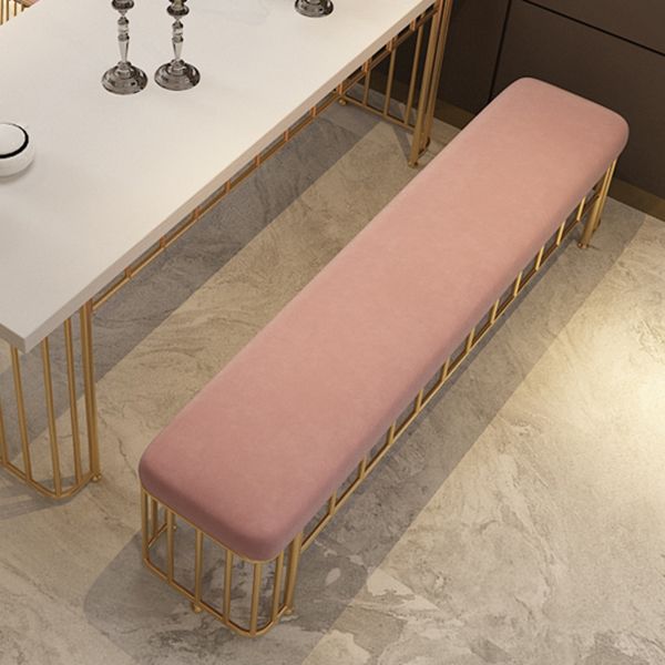 Modern Cotton Foam Bench Pink Cushioned Bench with Legs for Kitchen Clearhalo 'Benches' 'Chairs & Seating' 'furn' 'furn_benches' 'Furniture' 'Living Room Furniture' 1200x1200_437955e4-08e5-4df6-bf20-f848aa8af2c2