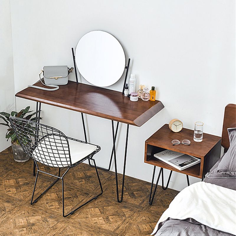 Grand Walnut Make-up Vanity 17.71" Wide Ash Vanity Tables Scandinavian Clearhalo 'Bedroom Furniture' 'furn' 'furn_makeup_vanities' 'Furniture' 'Makeup Vanities' 'makeup_vanities' 1200x1200_4379950a-b9eb-4e6c-81bc-824cd3ce7150