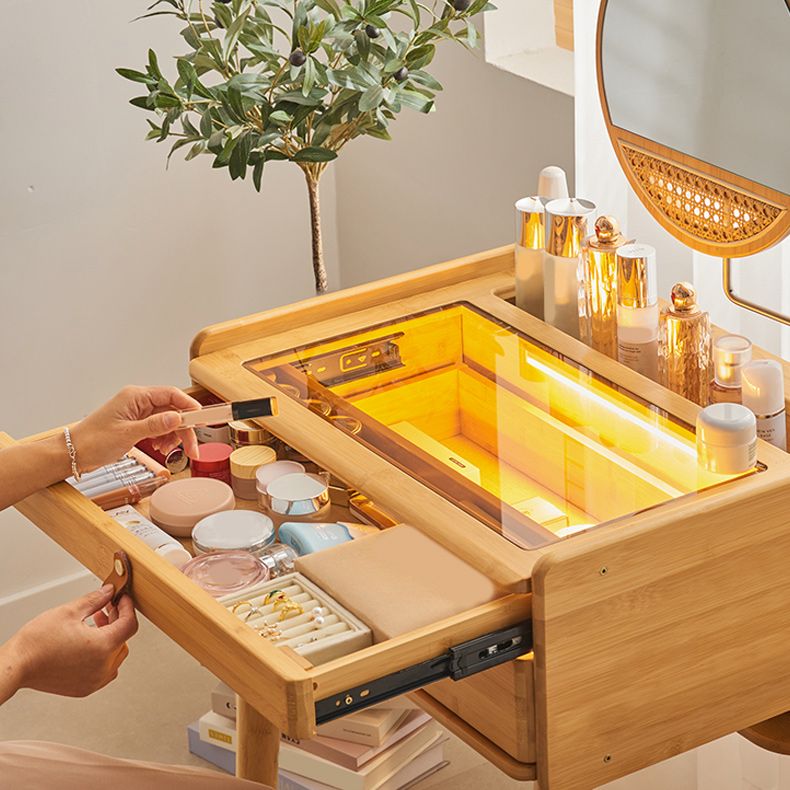 Modern Mirrored Makeup Vanity Glass Drawers Make-up Vanity with Storage Clearhalo 'Bedroom Furniture' 'furn' 'furn_makeup_vanities' 'Furniture' 'Makeup Vanities' 'makeup_vanities' 1200x1200_437b1d48-80bf-4f74-8be5-9ae98a518954