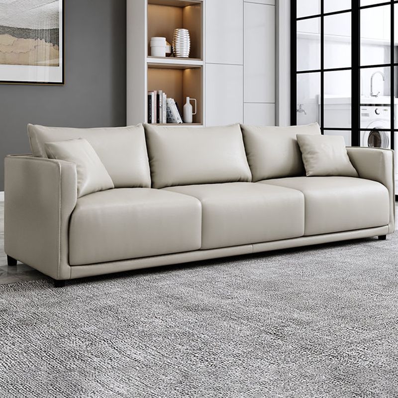 Modern 3-seater Sofa Three Pillows Back Couch with Square Arms for Apartment Clearhalo 'furn' 'furn_sofas' 'Furniture' 'furniture_sofas' 'Living Room Furniture' 'Sofa' 'sofas' 1200x1200_437be681-7c81-4e00-a6bf-ec817d2ae0f9