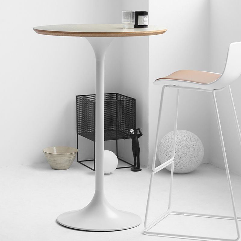 Contemporary Round Bar Height Table Metal Pedestal Bar Table for Cafe and Breakroom Clearhalo 'Bar Furniture' 'Bar Tables' 'bar_tables' 'furn' 'furn_bar_tables' 'Furniture' 'Kitchen & Dining Furniture' 1200x1200_437c59b9-b840-47ed-937a-6f486c84e030