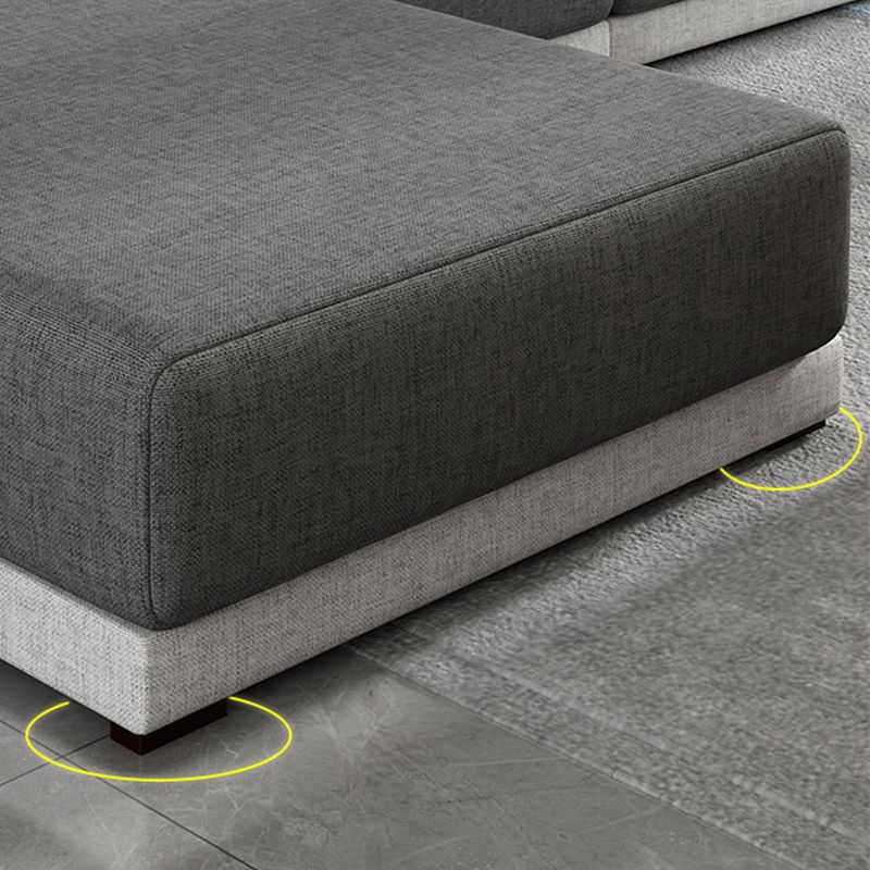 130x71x27.5 Modern Linen Sectional Pillow Top Arm Sectional for Living Room Clearhalo 'furn' 'furn_sectionals' 'Furniture' 'furniture_sectionals' 'kitchen' 'kitchen_sectionals' 'Living Room Furniture' 'Sectionals' 1200x1200_437c97fd-03d7-4dca-a627-10ef525b4a0e
