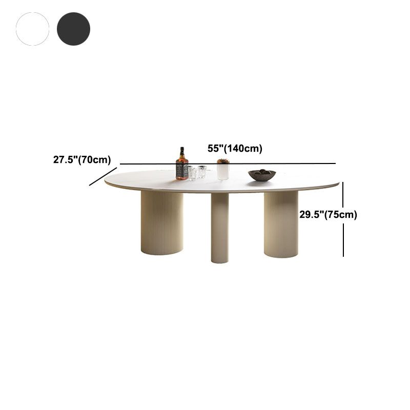 Modern Stone Top Dinette Table Oval Home Kitchen Dinner Tripod Dining Table Clearhalo 'Dining Tables & Seating' 'Dining Tables' 'dining_table' 'furn' 'furn_dining_table' 'Furniture' 'furniture_dining_table' 'Kitchen & Dining Furniture' 'kitchen' 'kitchen_dining_table' 1200x1200_437e6921-7438-4fee-b95b-acf2afb9cdfe