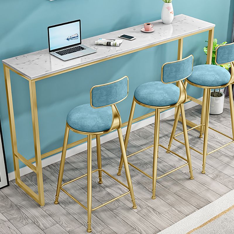 Stone Top Bar Table Traditional Luxury Rectangle Bar Table with Gold Trestle Base Clearhalo 'Bar Furniture' 'Bar Tables' 'bar_tables' 'furn' 'furn_bar_tables' 'Furniture' 'furniture_bar_tables' 'Kitchen & Dining Furniture' 1200x1200_437f307f-5f0a-4d00-9e2b-424f328e4fa5