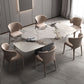 Industrial Sintered Stone Dining Table Rectangle Table with Metal Base Clearhalo 'Dining Tables & Seating' 'Dining Tables' 'dining_table' 'furn' 'furn_dining_table' 'Furniture' 'Kitchen & Dining Furniture' 1200x1200_437f8c1d-a393-46c1-8c39-9adad077bc64