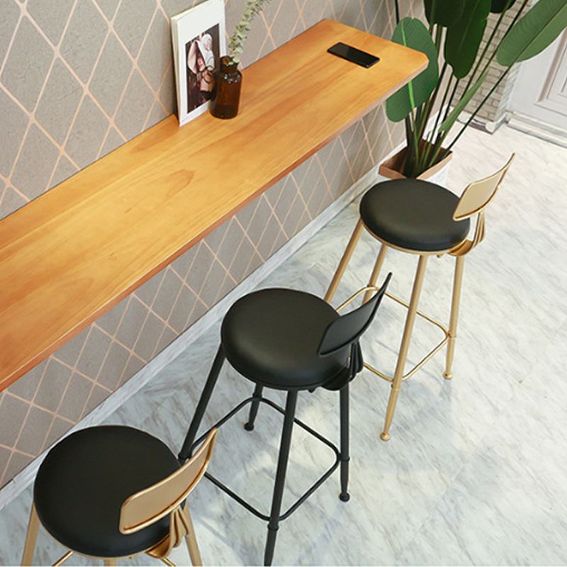 Modern Style Bar-stool Round Seat Counter Bar Stool with Metal Legs Clearhalo 'Bar Furniture' 'Bar Stools' 'bar_stools' 'furn' 'furn_bar_stools' 'Furniture' 'Kitchen & Dining Furniture' 1200x1200_43808957-88b5-405c-bb31-36b3d1b58a45