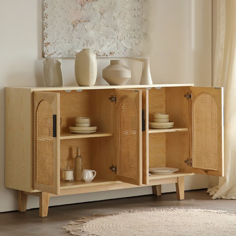 Wicker Rattan Accent Cabinet Solid Wood Storage Cabinet with Doors Clearhalo 'Cabinets & Chests' 'cabinets_chests' 'furn' 'furn_cabinets_chests' 'Furniture' 'Living Room Furniture' 1200x1200_43850da2-c275-42ce-adf4-c4466bbd44f0