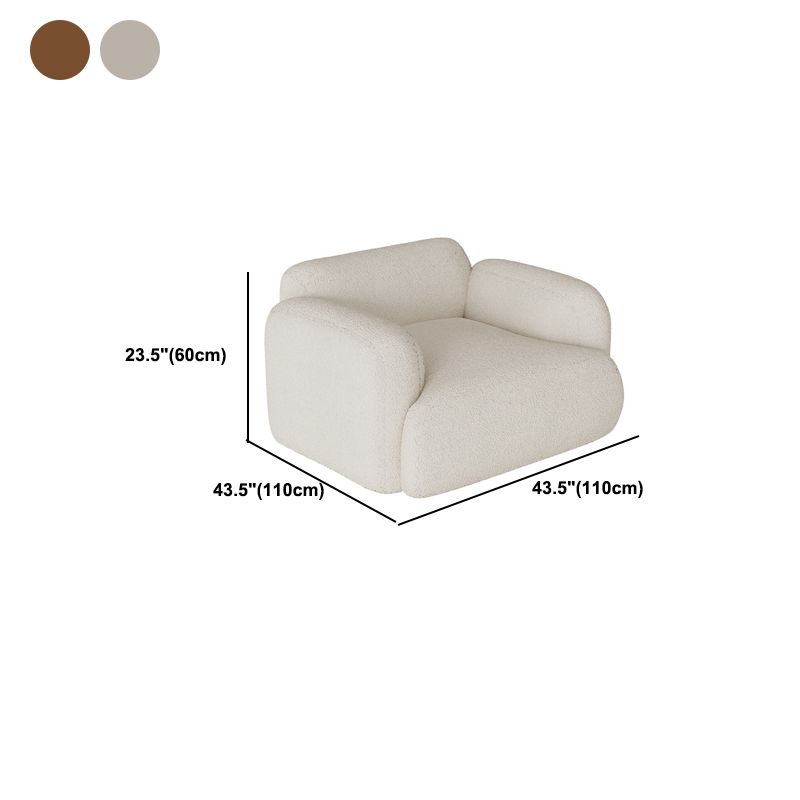 Divano standard contemporaneo di divano a braccio rotondo da 1/3 posti in bianco/marrone