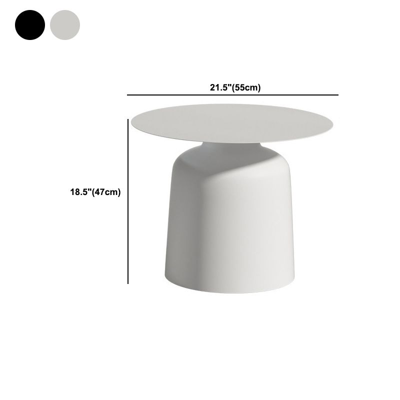 15.7 "/18.5"背の高い鉄の台座白 /黒い丸いコーヒーテーブル