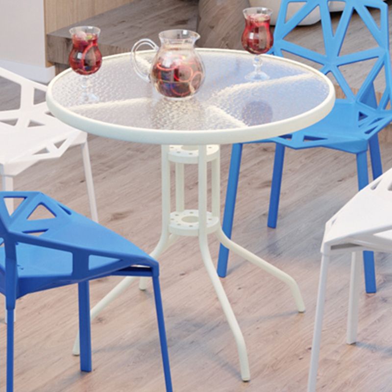 Contemporary Round Dining Table Clear Tempered Glass Table with Pedestal Base Clearhalo ' dining_table' 'Dining Tables & Seating' 'Dining Tables' 'furn' 'furn_dining_table' 'Furniture' 'furniture_dining_table' 'Kitchen & Dining Furniture' 'kitchen&dining_furn' 'kitchen' 'kitchen_dining_table' 1200x1200_43869a86-735f-4b8b-b9fb-1ba28a0c11cb