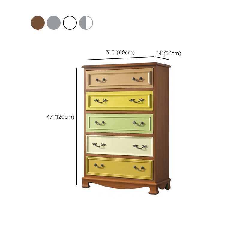 Cómoda vertical náutica para lencería, cómoda de almacenamiento de madera para dormitorio