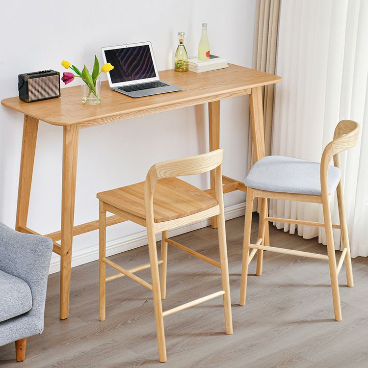 Eigentijdse massief houten bar-eettafel, rechthoekige bartafel in naturel