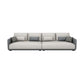 Modern Cream Faux Leather Straight Arm Sofa/Sectionals with water proof for Living Room