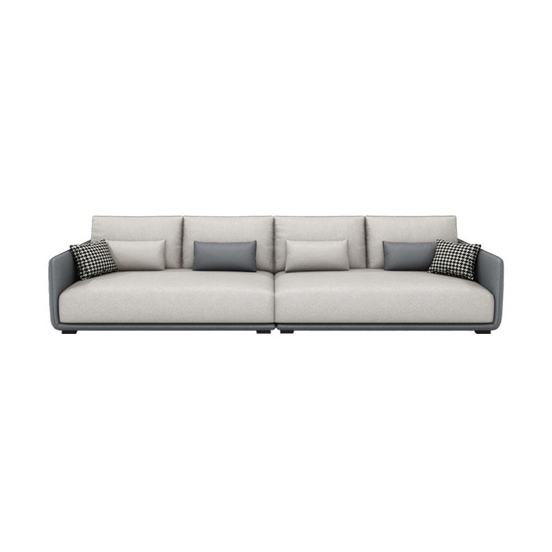 Modern Cream Faux Leather Straight Arm Sofa/Sectionals with water proof for Living Room