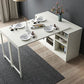Folding Rectangle Dining Table Wood Dining Table in White and Natural