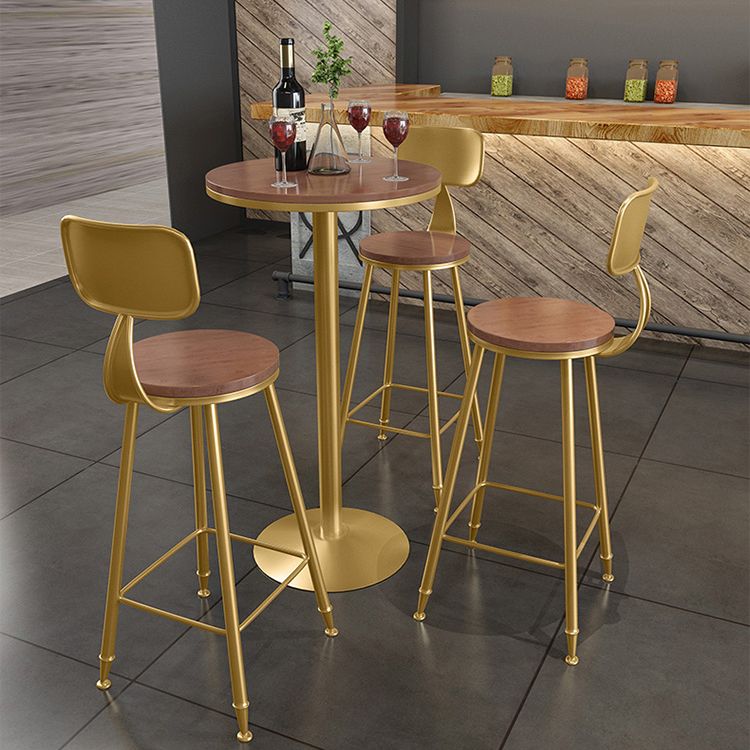 Glam Style Iron Bar Table Round Top Indoor Pedestal Bistro Table 23"W x 41"H Clearhalo 'Bar Furniture' 'Bar Tables' 'bar_tables' 'furn' 'furn_bar_tables' 'Furniture' 'Kitchen & Dining Furniture' 1200x1200_438beab1-330d-48a5-9631-e72514bd52f1