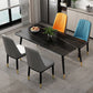 Mesa de comedor rectangular estilo Glam, mesa de comedor con tapa de piedra para uso en cocina