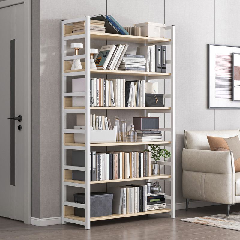 Modern Wood Shelf 11.8-inch Wide Open Etagere Bookcase in Matte Finish