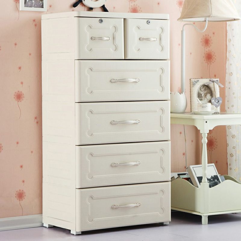 Armadio di stoccaggio in plastica con gambe armadio del guardaroba moderno con cassetto