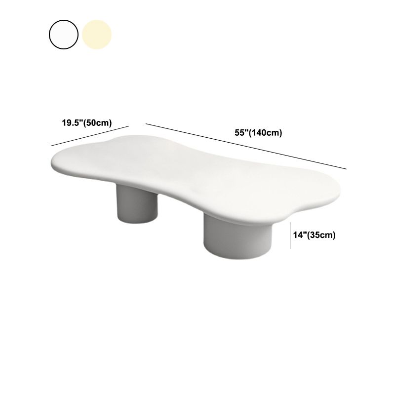 Scandinavian Cream Wood Coffee Table 2 Legs Irregular Cocktail Table Clearhalo 'Coffee & Accent Tables' 'Coffee Tables' 'coffee_tables' 'furn' 'furn_coffee_tables' 'Furniture' 'Living Room Furniture' 1200x1200_438fad6c-3fd6-477b-b440-e95f682946f9