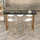 Table de comptoir de bar en faux marbre Glam Table de comptoir de bar rectangulaire pour la cuisine